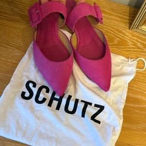 SCHUTZ Schutz Pink Suede Flats Slip On
Buckle Pointed Flats